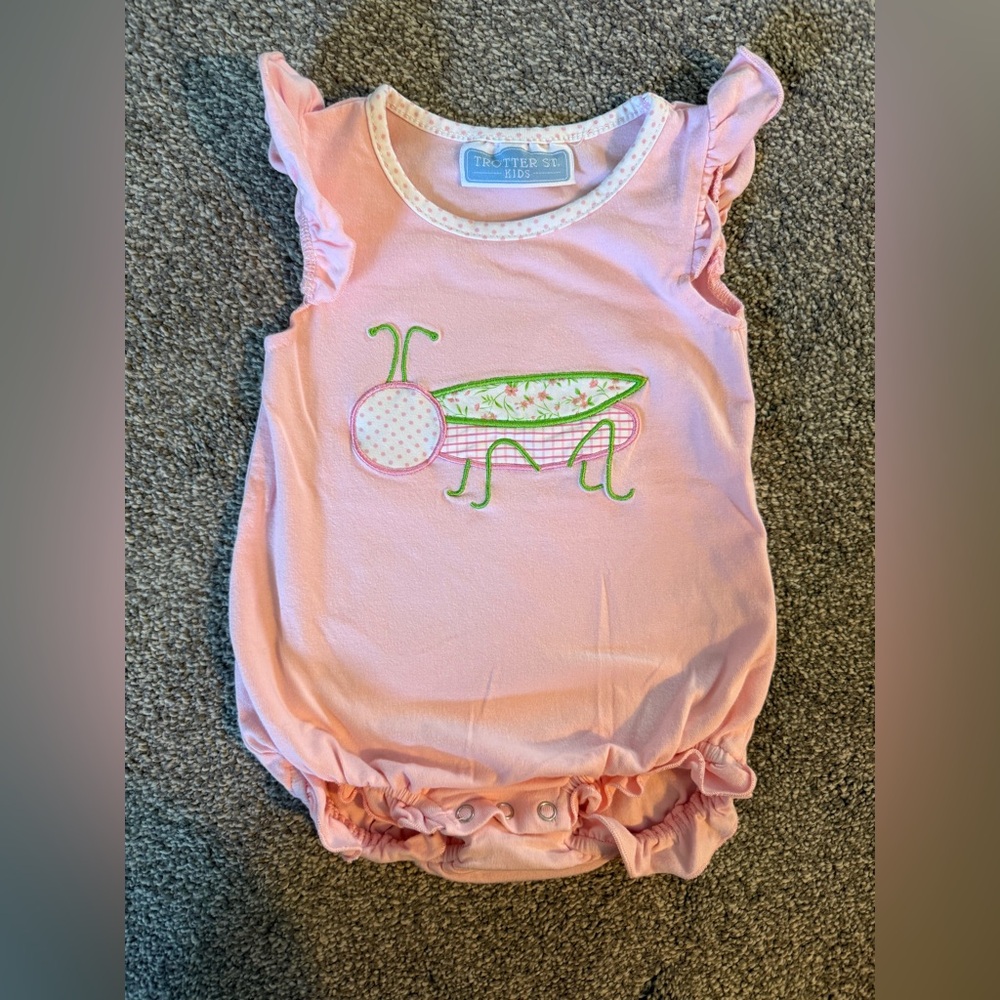 Trotter Street Kids Baby Girl Grasshopper Romper